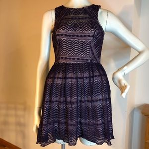 Purple and Tan Midi Dress Size 3.